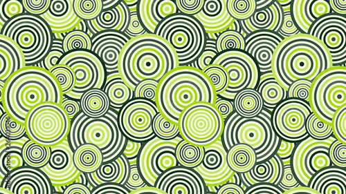 Green Seamless Overlapping Concentric Circles Pattern Design