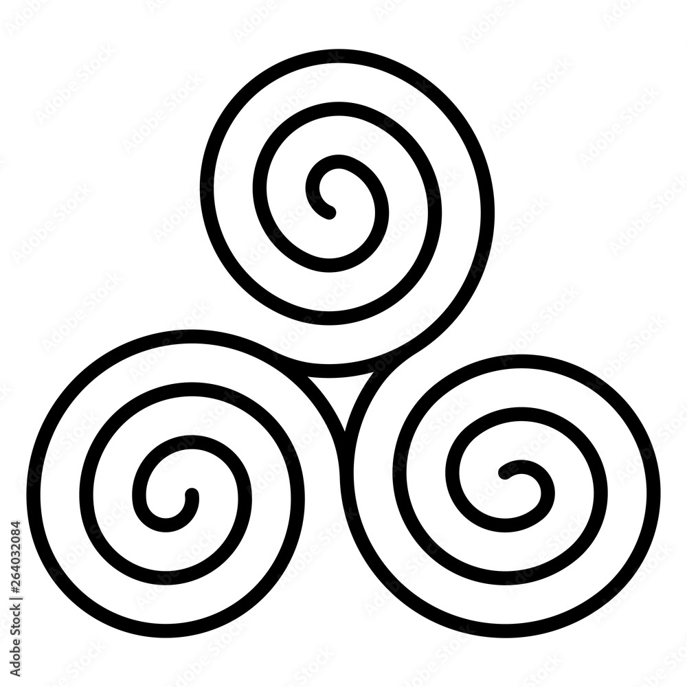 Celtic Triskele - Beautiful Celtic triskele, also known as triskelion or triple spiral, isolated on white background