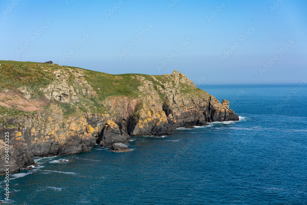 stone ocean coast and blue sky stone ocean coast and blue sky