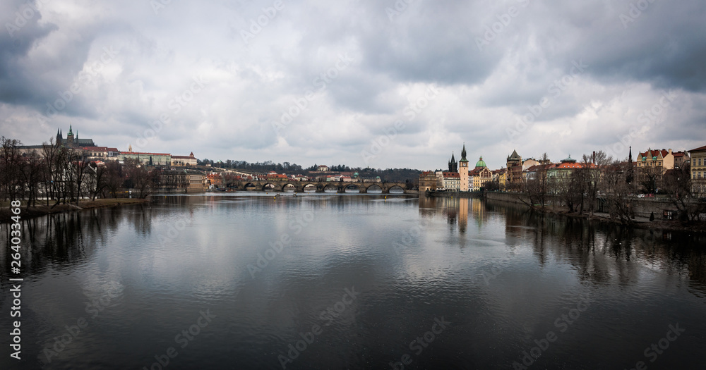 Panoramic view of main points of interest in PRague