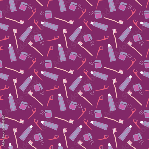 Dental Theme Seamless Pattern - Dental hygiene repeating pattern design
