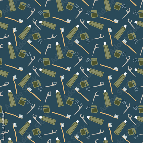 Dental Theme Seamless Pattern - Dental hygiene repeating pattern design