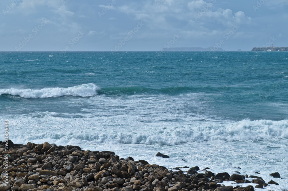 Sea, Waves and Rocks in Consolacao Beach. Peniche, Portugal Sea, Waves and Rocks in Consolacao Beach. Peniche, Portugal