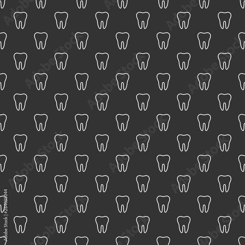Dental Theme Seamless Pattern - Quirky teeth repeating pattern design