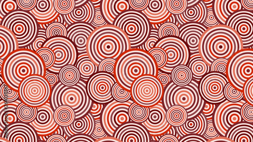 Red Overlapping Concentric Circles Pattern Background Graphic