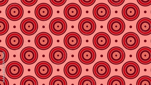 Red Seamless Geometric Concentric Circles Pattern