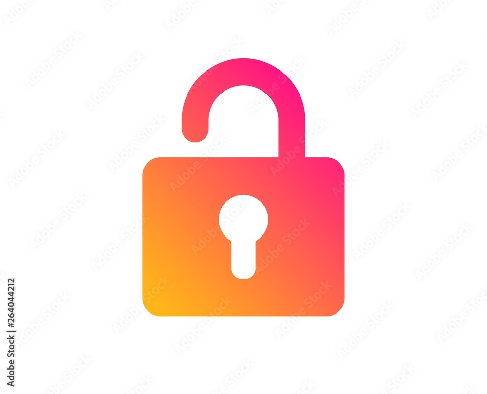 Lock icon. Private locker sign. Password encryption symbol. Classic flat style. Gradient lock icon. Vector Lock icon. Private locker sign. Password encryption symbol. Classic flat style. Gradient lock icon. Vector