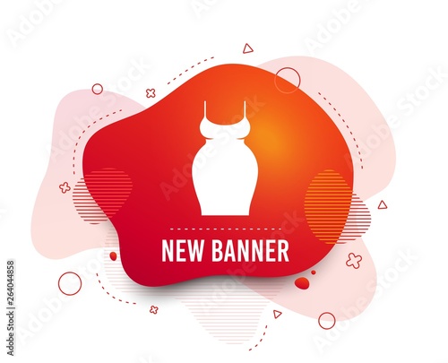 Fluid badge. Pregnant woman dress sign icon. Maternity clothing symbol Abstract shape. Gradient pregnant icon. Flyer liquid banner. Vector