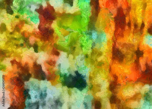 Macro detailed splashes and strokes of oil brush on paper. Simple colorful bright pattern. Old vintage rough texture. HQ design pattern. Shape close up painting. © Alexandr