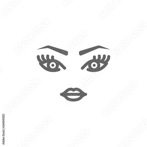 make up, face outline icon. Elements of Beauty and Cosmetics illustration icon. Signs and symbols can be used for web, logo, mobile app, UI, UX © FIDAN
