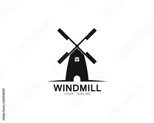 Windmill logo template vector icon illustration design 