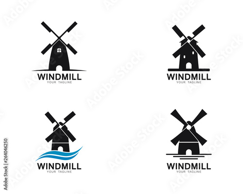 Windmill logo template vector icon illustration design 