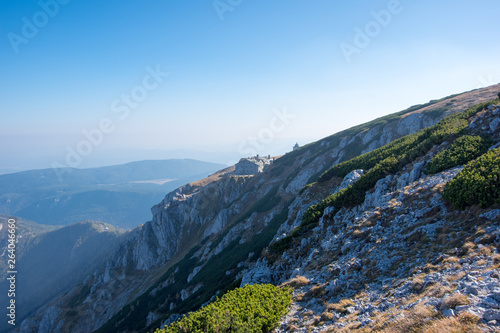 Alpine scenery with top station of the cog railway, Puchberg am Schneeberg, Austria