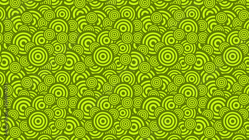Green Seamless Overlapping Concentric Circles Pattern Background