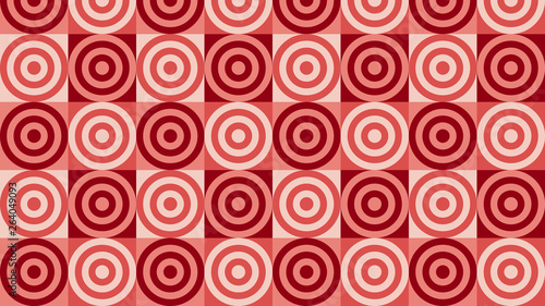 Red Seamless Concentric Circles Pattern Background