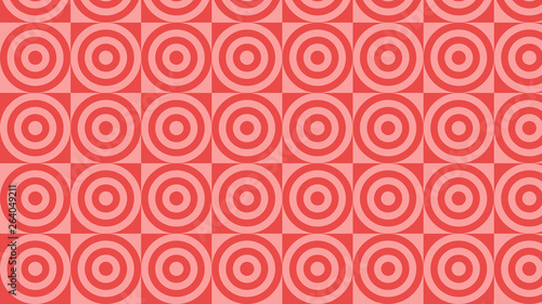 Red Seamless Concentric Circles Background Pattern Vector Illustration
