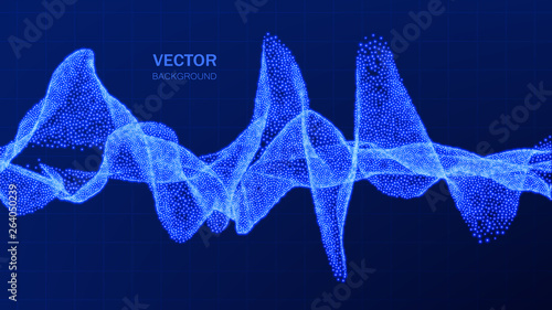 Sound wave. Music background. Energy flow. Audio wave design. Abstract technology background