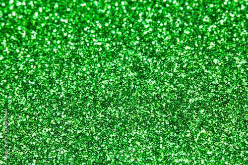 Close Up of Green Glitter with Bokeh For Background