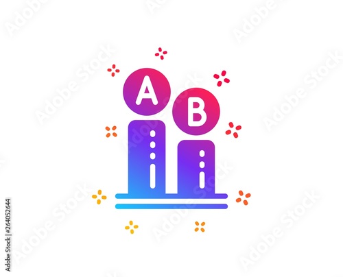 Ab testing icon. Ui test chart sign. Dynamic shapes. Gradient design ab testing icon. Classic style. Vector