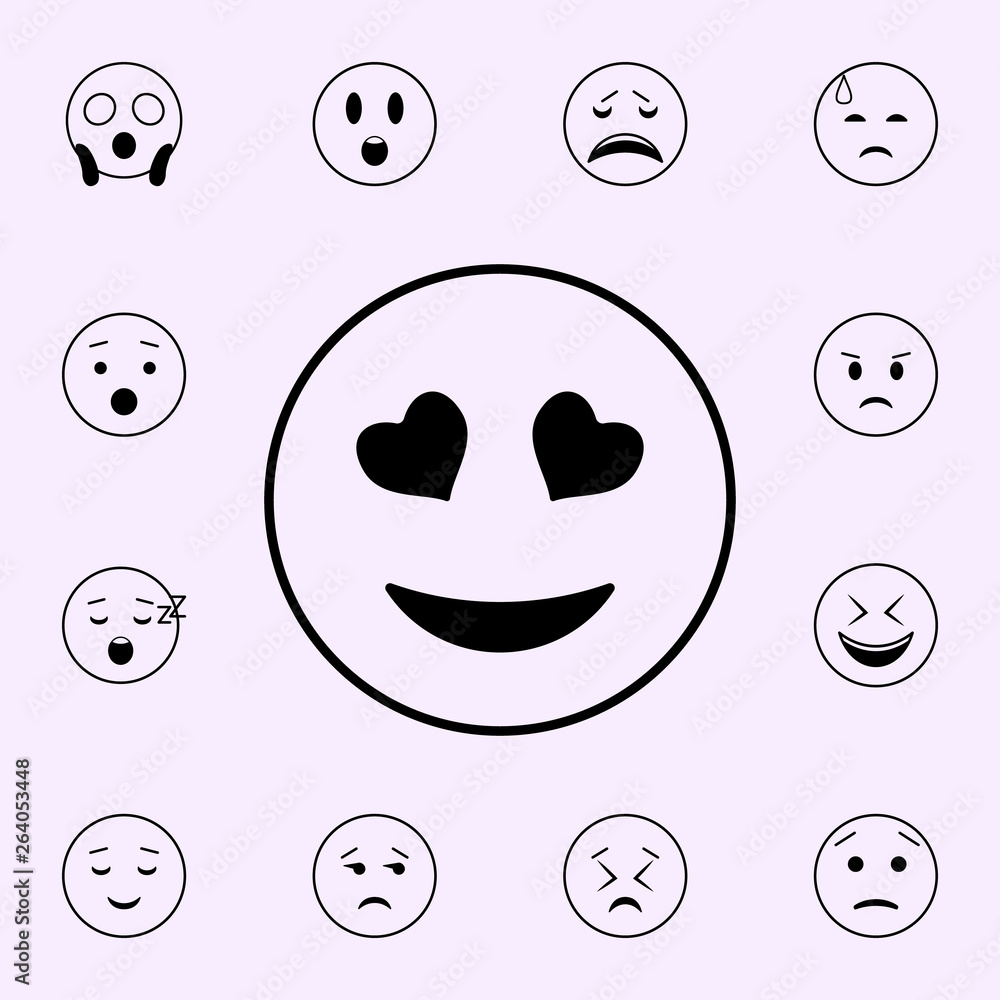 enamored icon. Emoji icons universal set for web and mobile enamored icon. Emoji icons universal set for web and mobile