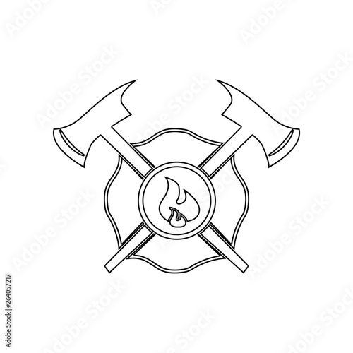 firefighter emblem icon. Element of Fireman for mobile concept and web apps icon. Outline, thin line icon for website design and development, app development