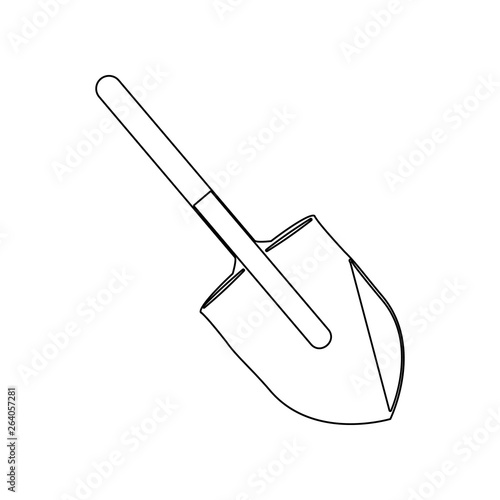 Fire shovel icon. Element of Fireman for mobile concept and web apps icon. Outline, thin line icon for website design and development, app development