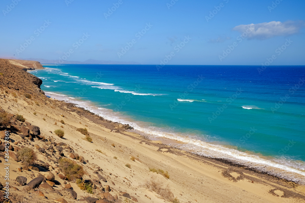 Aerial view on Playa Dorada, Fuerteventura.