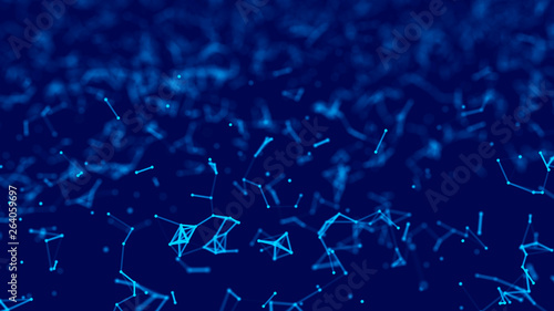 Big data visualization. Science background. Big data complex with compounds.