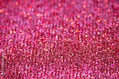 Close Up of Pink Red Glitter with Bokeh For Background