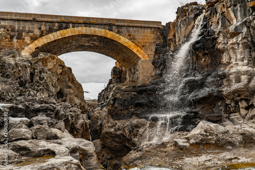 Historical Devil Bridge (Seytan Koprusu). Eastern Turkey. Muradiye / Van / TURKEY. 