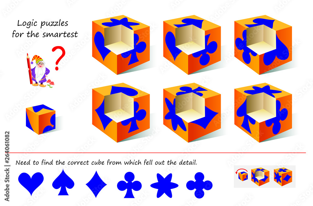 Logic Puzzle Game For Smartest Need To Find The Correct Cube From