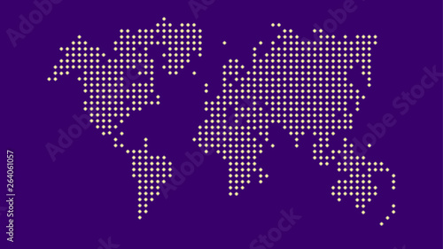 Vector minimalistic style world map with  stars