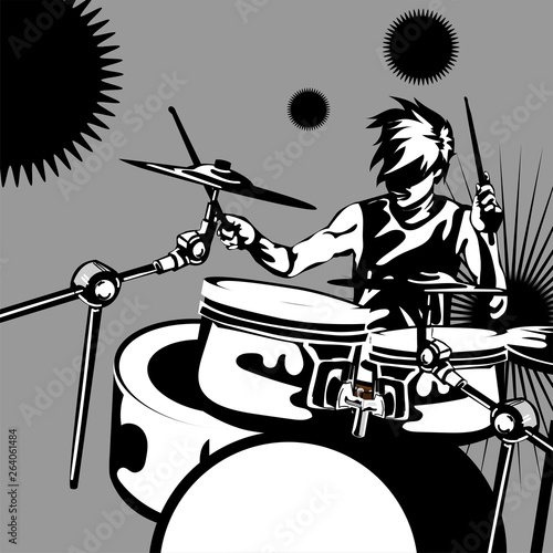 drummer music graphic Fototapete