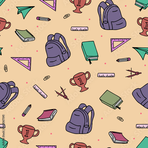 school objects seamless pat...