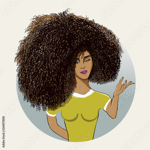 Black woman with an afro hairstyle
