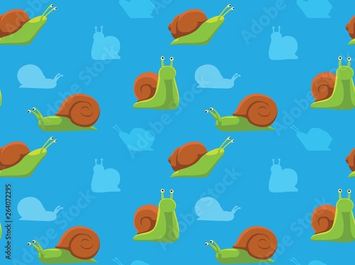 Snail Cartoon Seamless Wallpaper