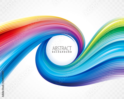 Abstract colorful wave spiral curve background. 