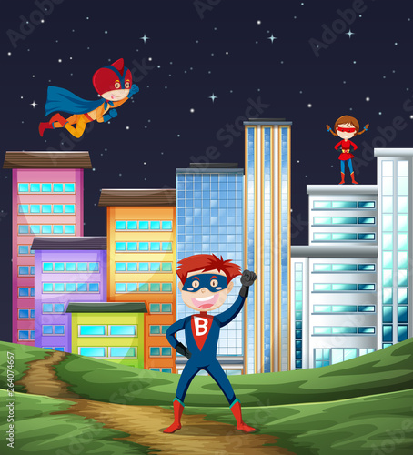 Kid super hero scene