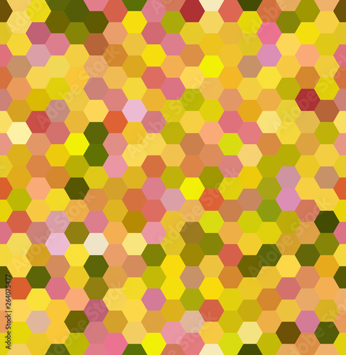 Wallpaper Mural Vector background with yellow, green, pink hexagons. Can be used for printing onto fabric and paper or decoration. Torontodigital.ca