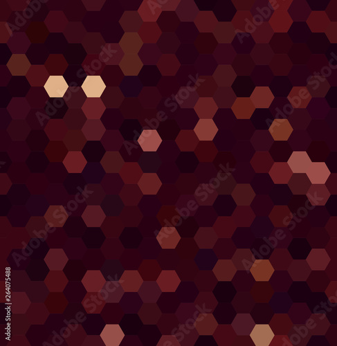 Abstract seamless background consisting of dark brown hexagons. Geometric design for business presentations or web template banner flyer. Vector illustration © tashechka