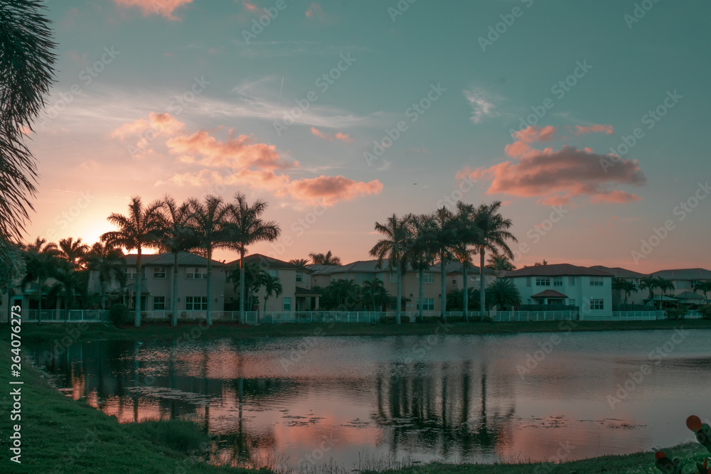 Sunset Landscape in Miami 
