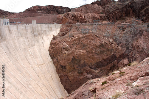 Canvas Print The Hoover Dam just between Nevada and Arizona