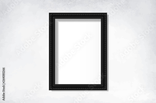 Black blank frame on the wall