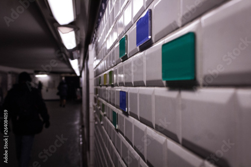 Wall texture in Paris metro