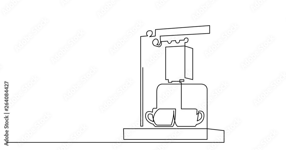 Self drawing line animation of coffee machine Self drawing line animation of coffee machine