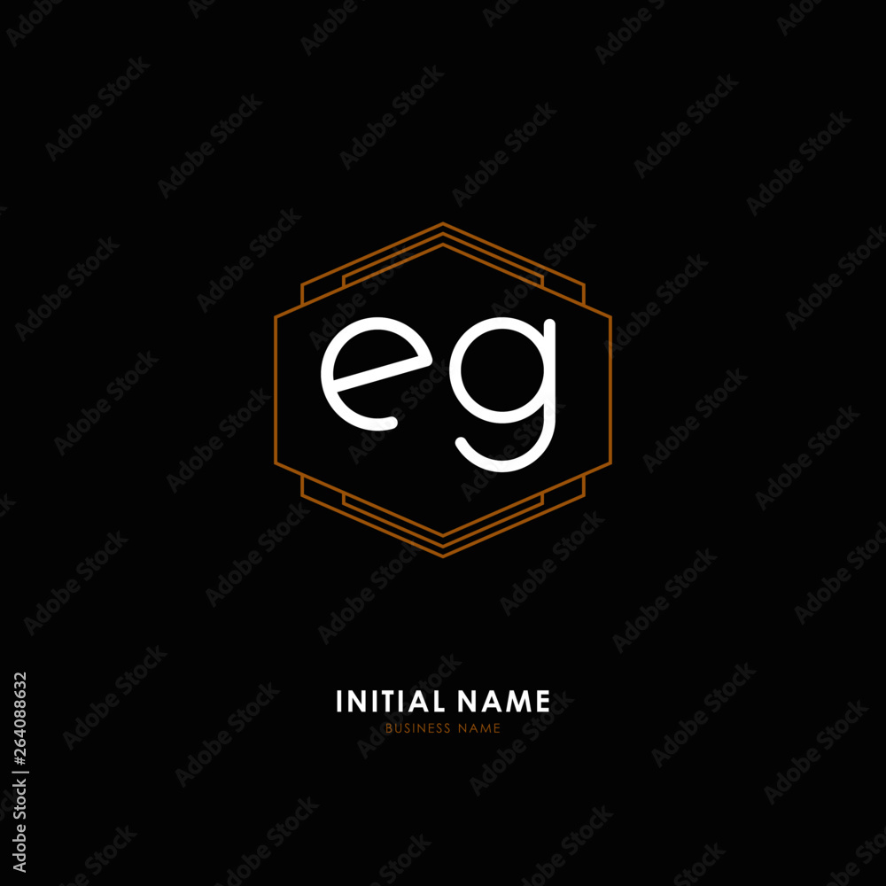 E G EG Initial logo letter with minimalist concept. Vector with scandinavian style logo.
