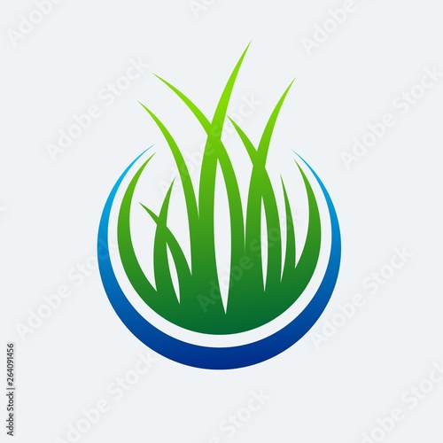 Grass Water Logo Template