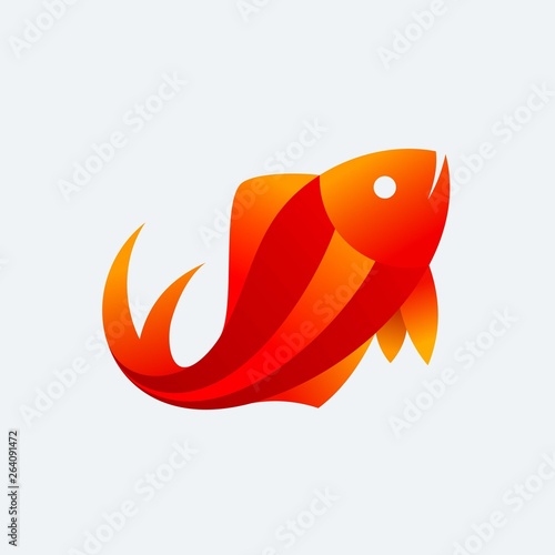 Goldfish Logo Template Stock Vector Adobe Stock Goldfish Logo Template Stock Vector Adobe Stock