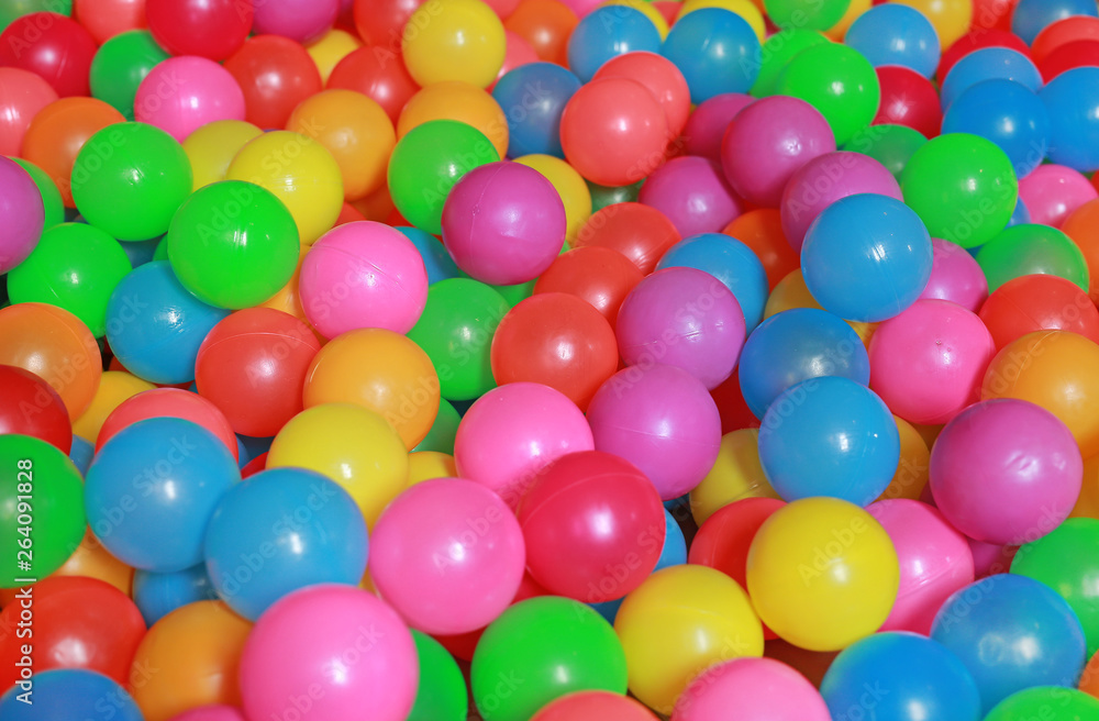 colorful plastic balls on children's playground. colorful plastic balls on children's playground.