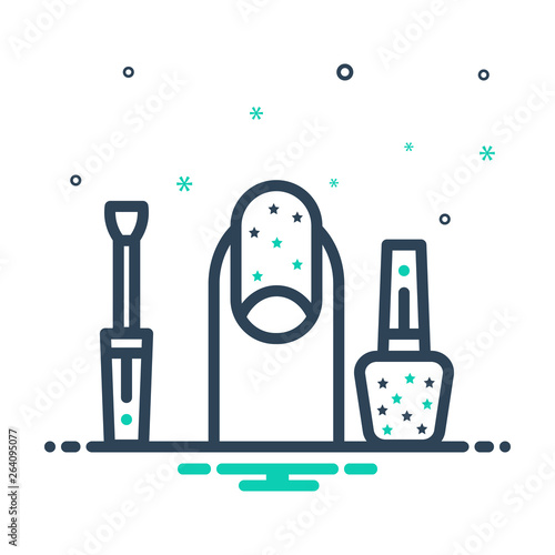 Mix line icon for nail color 